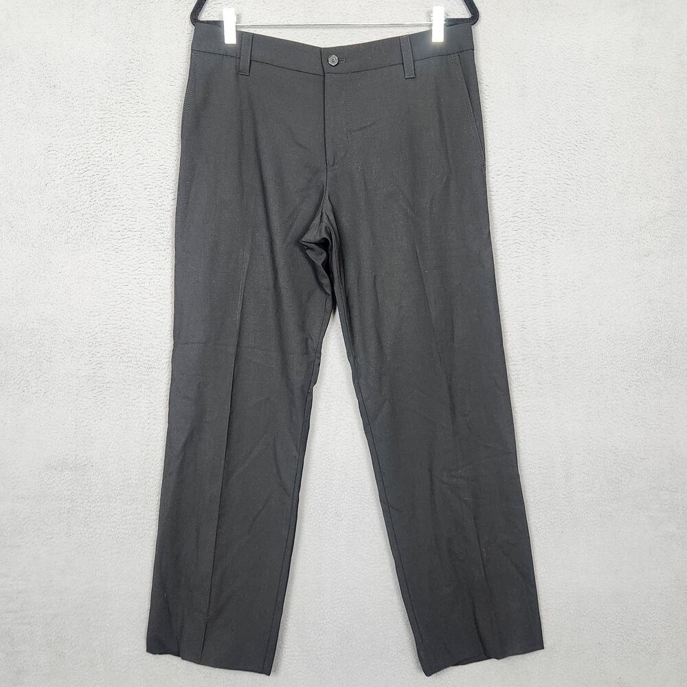 Hugo Boss Pants Mens 34x30 Black Crigan Virgin Wool Stretch Dress Trousers Lined